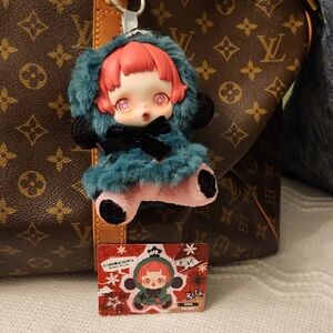 Plush Keychain with Pink and Teal Accents